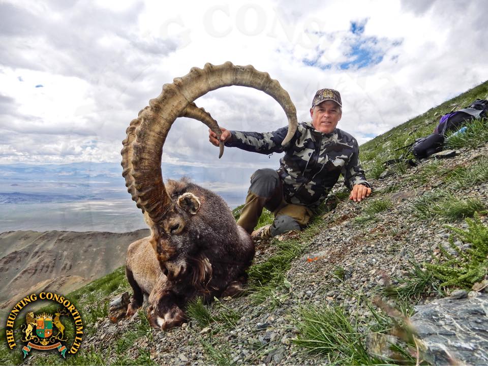 Steve Crandall, co-founder of Devils Backbone Brewing Company, with his Altai Ibex Hunting trophy from Mongolia.