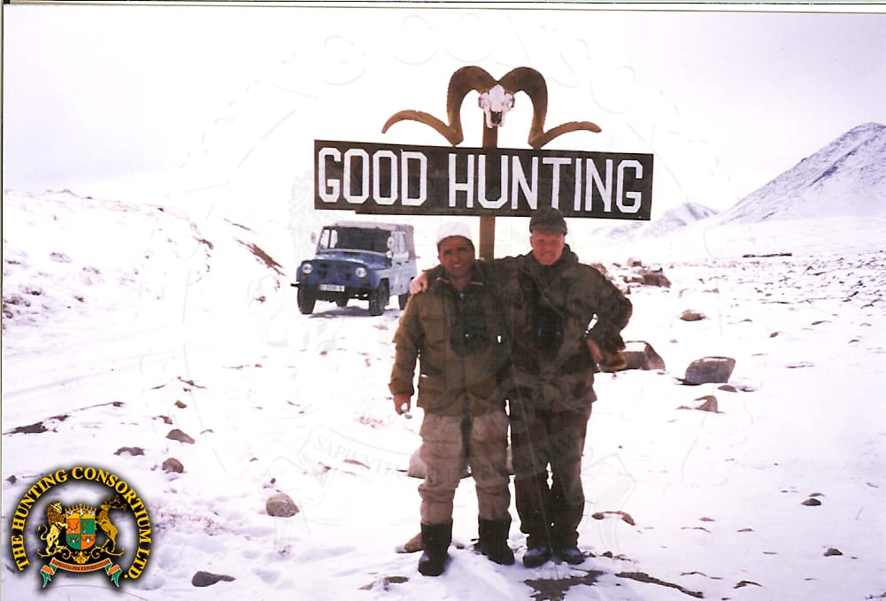 Craig Boddington in Tajikistan 90s with Hunting Consortium. Craig Boddington Marco Polo Sheep Hunting with Hunting Consortium