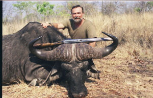 Bob kern, the world's leading international hunting consultant, with a cape buffalo