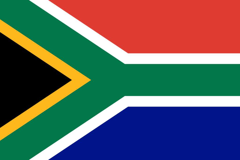 Hunting in South Africa. First African Safari. Flag of South Africa on Hunting Consortium.