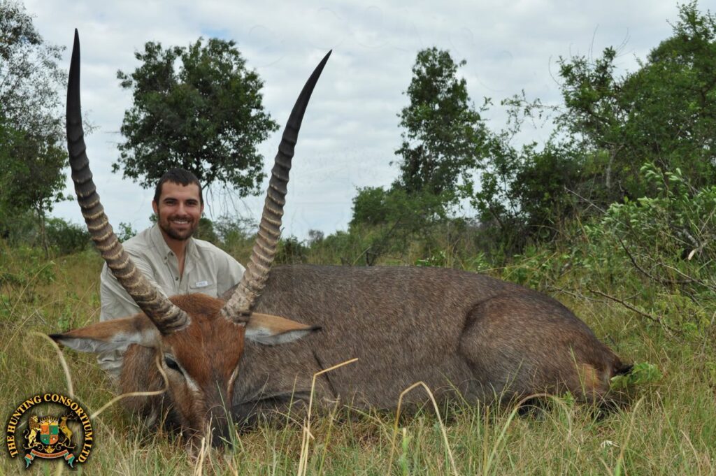 Photo of an East African Defassa Waterbuck Hunting in Uganda, taken by Rob Kern President of the IPHA and Vice President of Hunting Consortium. This photo showcases Waterbuck hunting in Uganda.