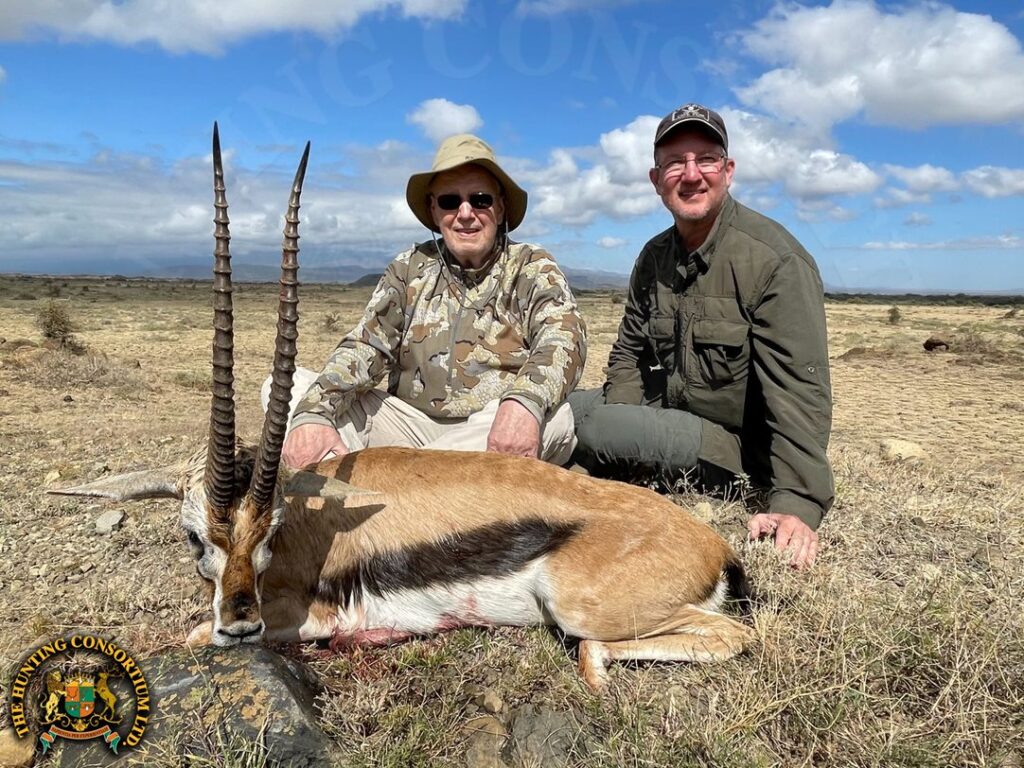 Our client with a Top 10 World Record Thomson Gazelle Hunting in Tanzania. Thomson Gazelle Hunts in Tanzania.