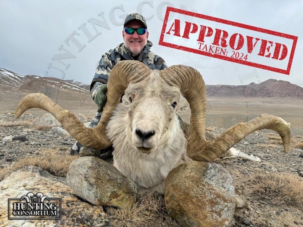 Our hunter Mark with his Marco Polo Sheep Hunt Trophy Marco Polo Sheep Import Permit, taken in 2021