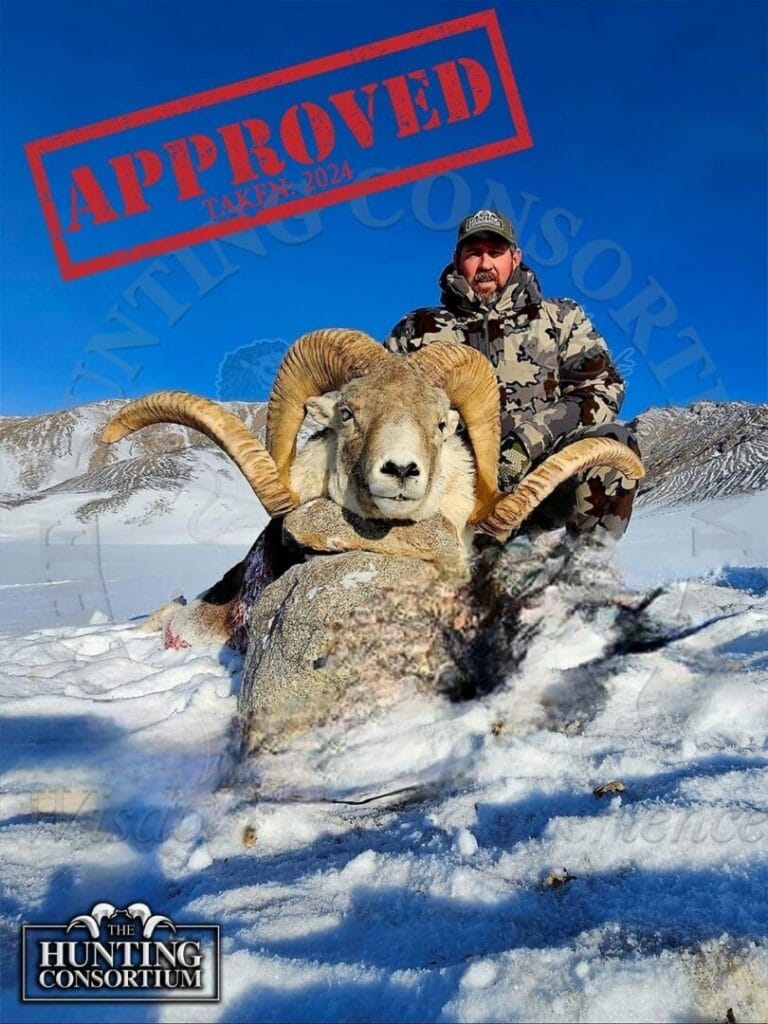 Our hunter Chad with his Marco Polo Sheep Hunt Trophy taken in 2024. He received his Marco Polo Sheep Import Permit.