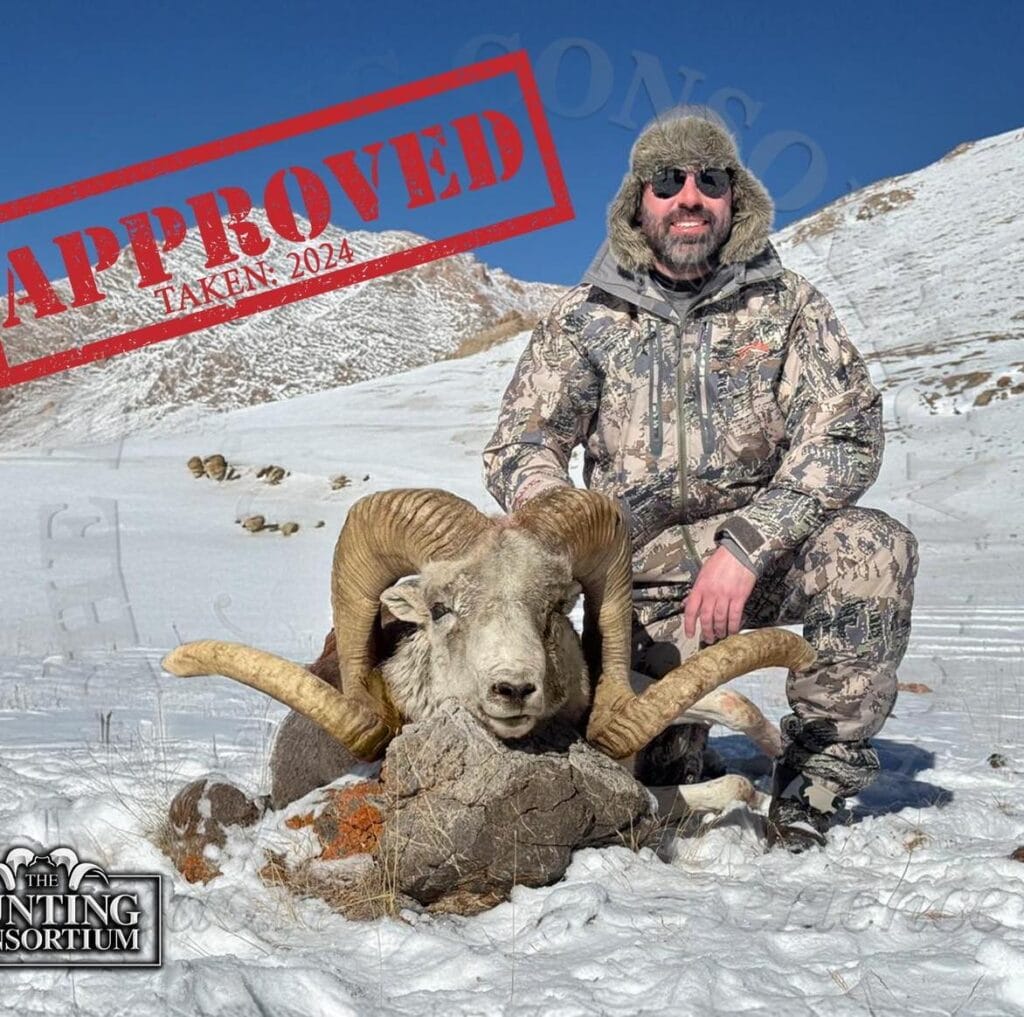 Our hunter George with his Marco Polo Sheep Hunt Trophy taken in 2024. He received his Marco Polo Sheep Import Permit.