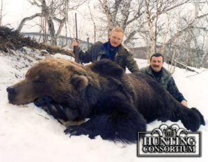 The Hunting Consortium is a Craig Boddington Endorsed Outfitter. This is Craig Boddington with his Kamchatka Brown Bear from Russia from his Kamchatka Brown Bear Hunt with Hunting Consortium in 1992